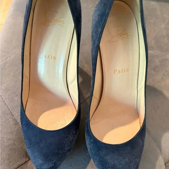 Christian Louboutin Blue Heels Elegant Design - Picture 3 of 12